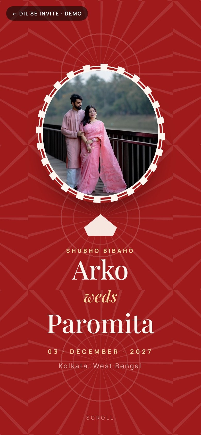 Shubho Bibaho · Alpona — Arko × Paromita demo website