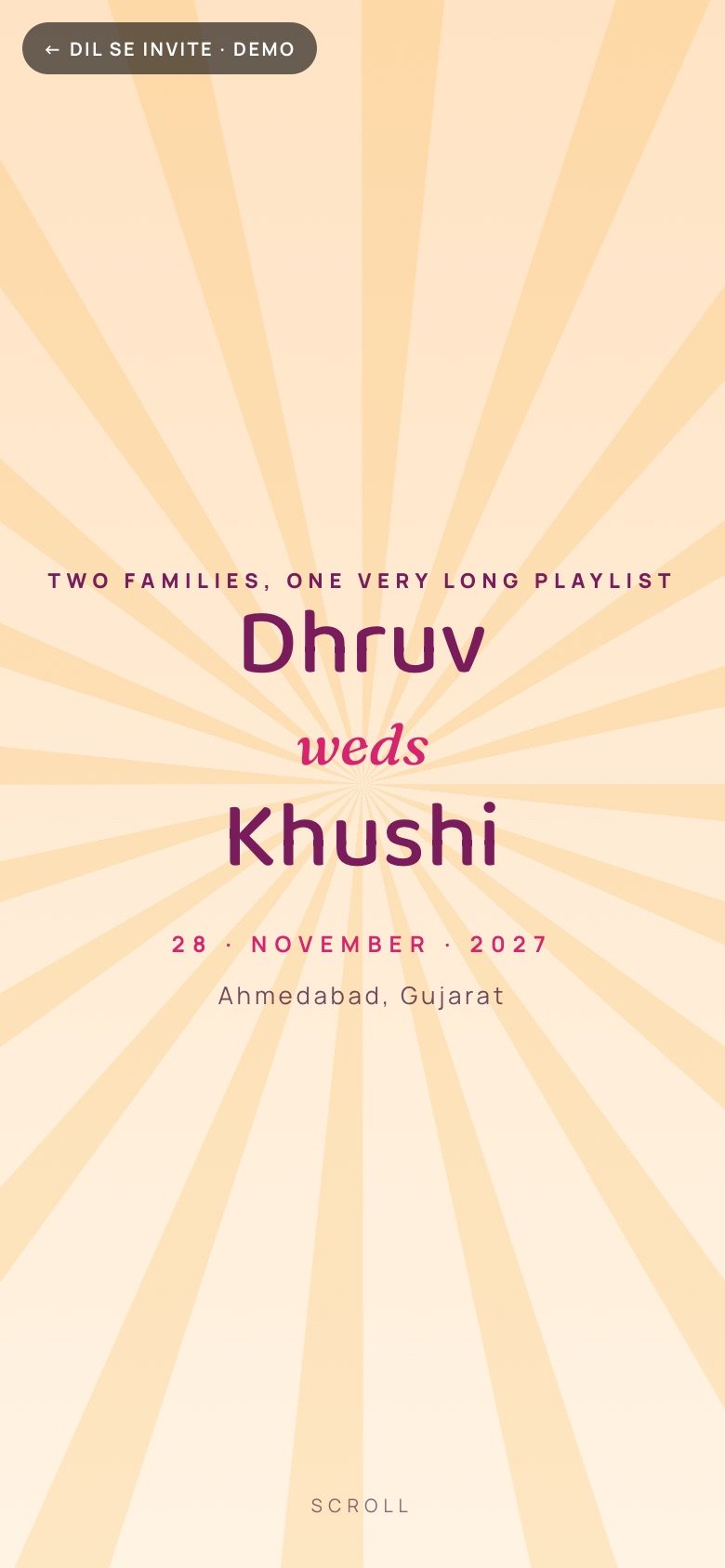 Garba Nights — Dhruv × Khushi demo website
