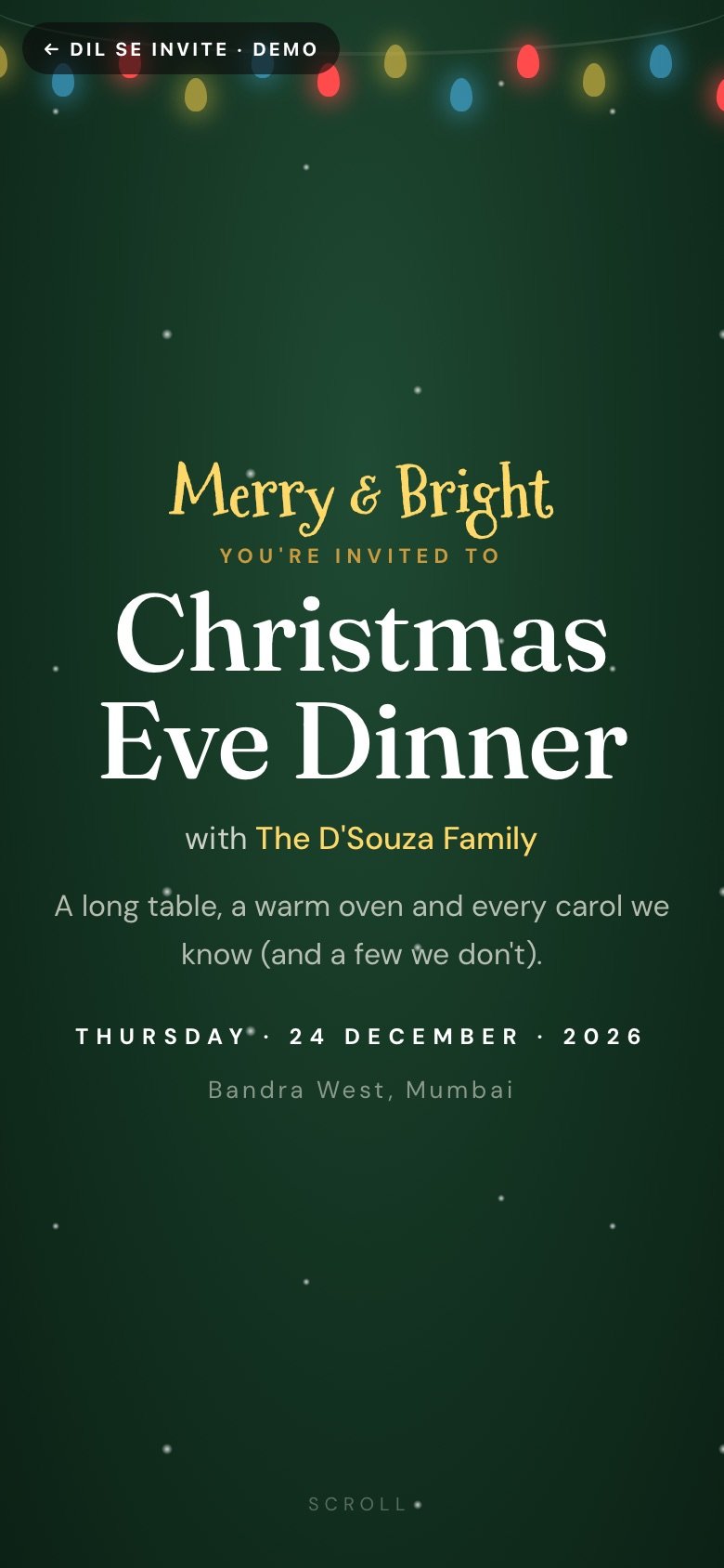 Fairy Lights — The D'Souza Family demo website