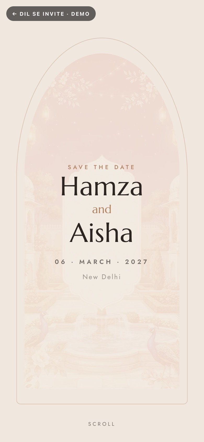 Dawat · Ivory & Rose — Hamza × Aisha demo website