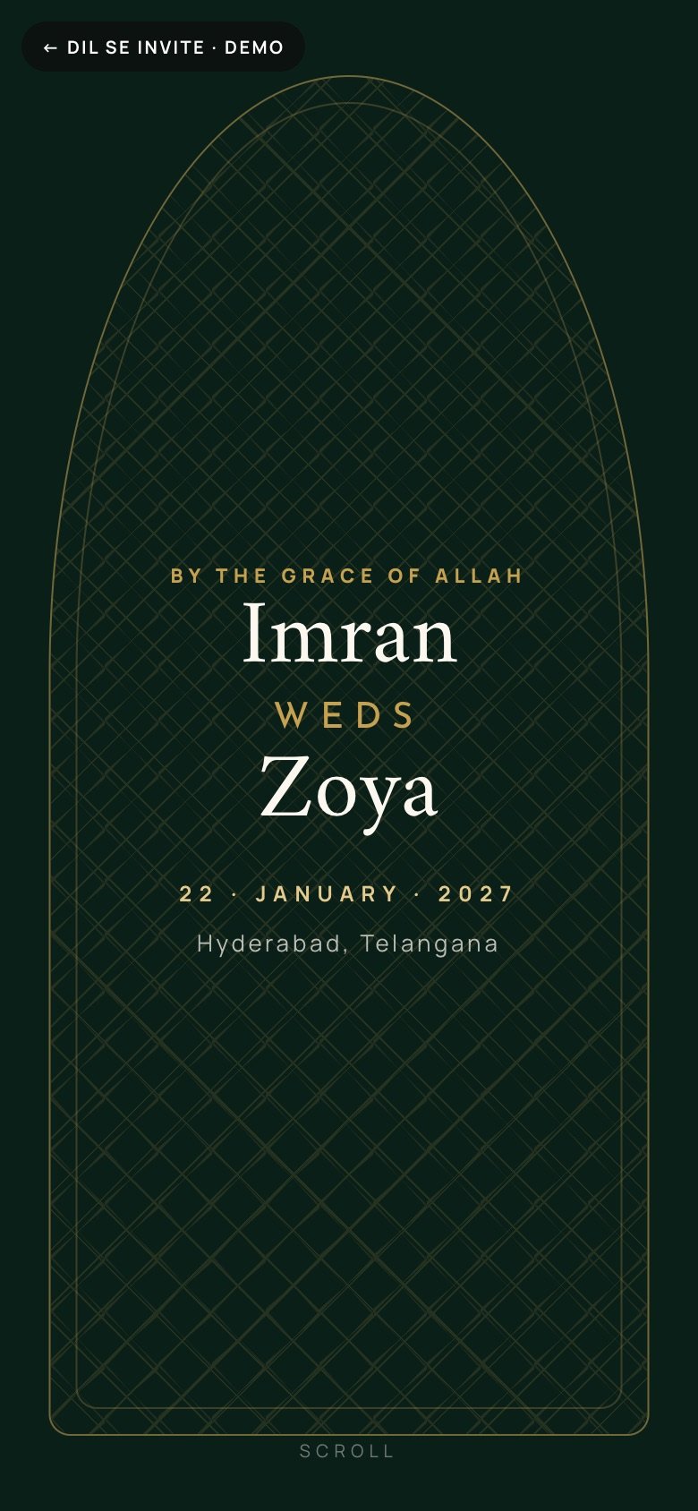 Noor · Nikah — Imran × Zoya demo website