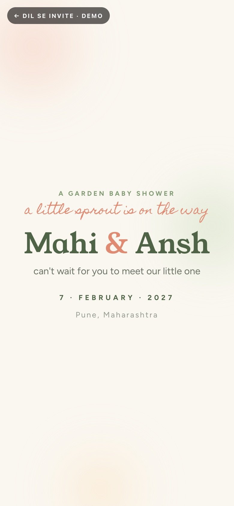 Little Sprout — Mahi × Ansh demo website