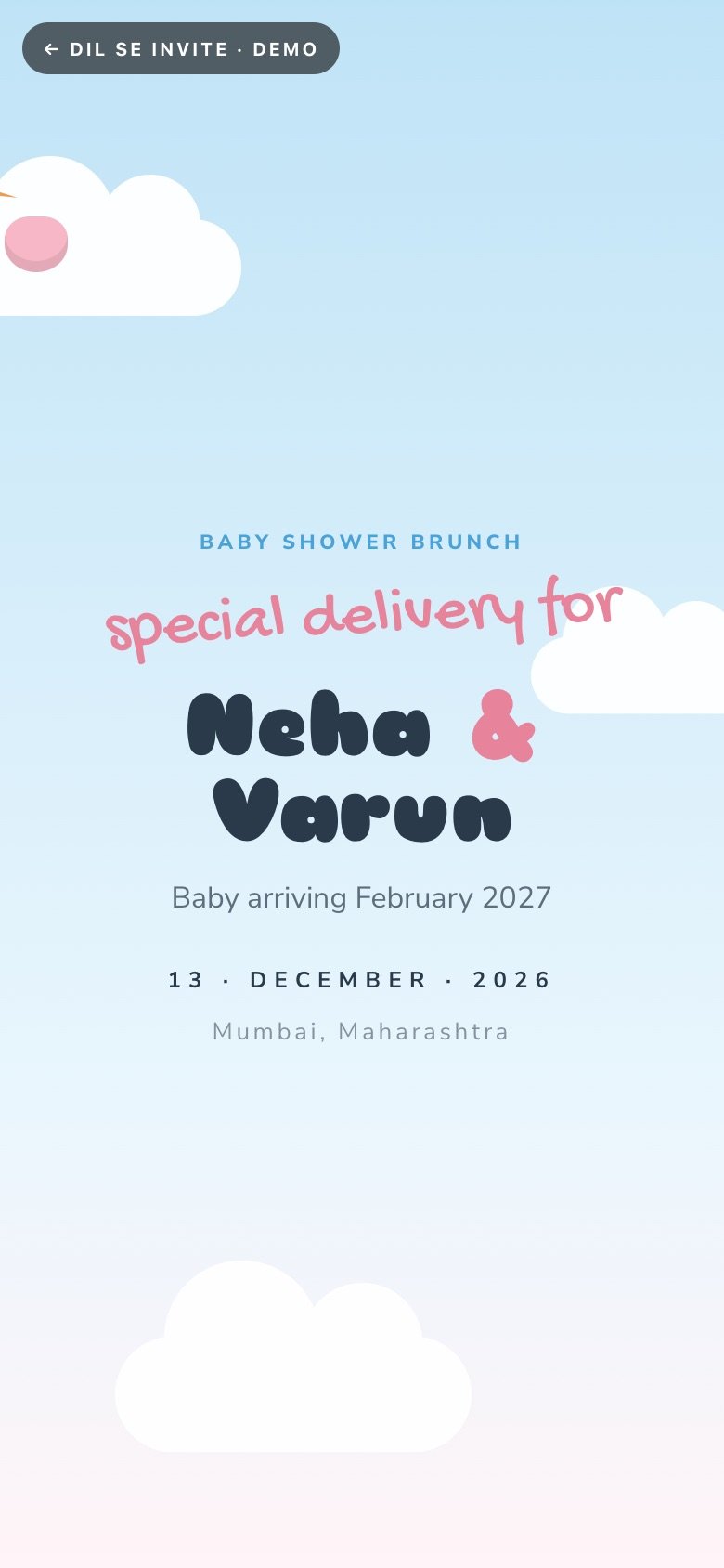 Special Delivery — Neha × Varun demo website