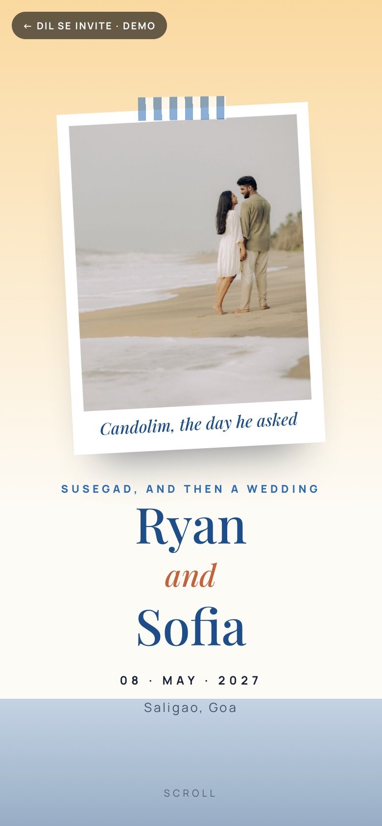 Roce · Susegad — Ryan × Sofia demo website