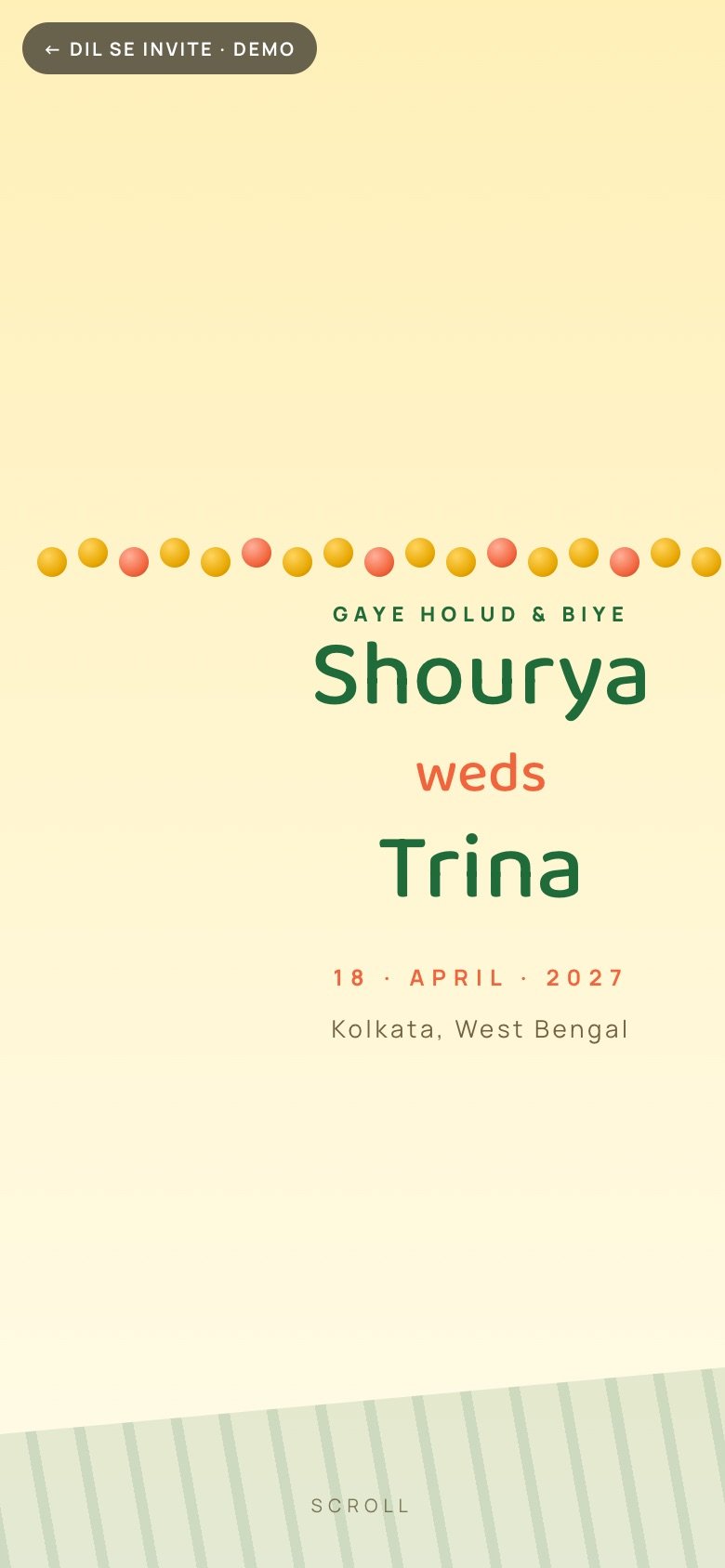 Gaye Holud — Shourya × Trina demo website